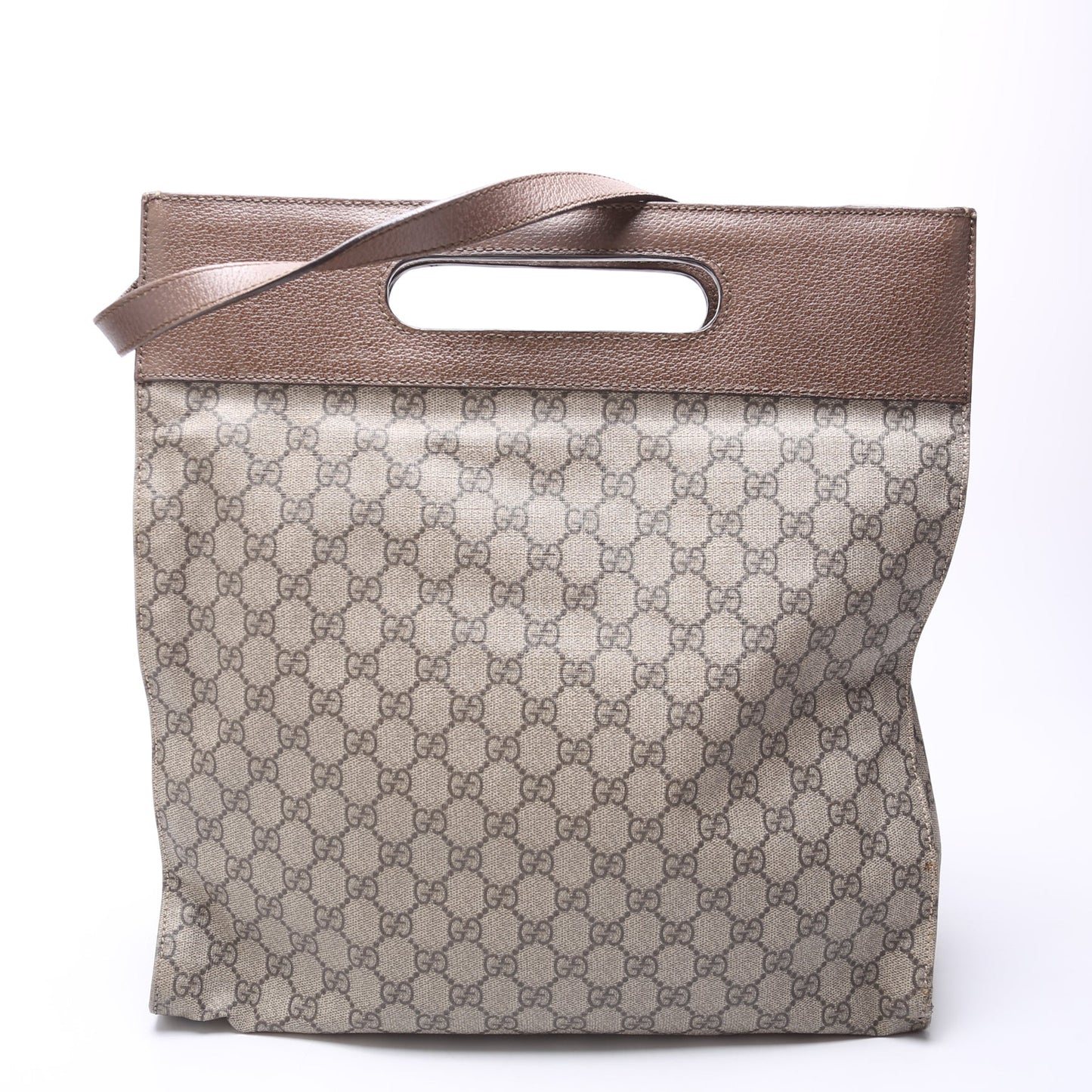 463491 GG Supreme Slip Handle Vertical Tote Brown