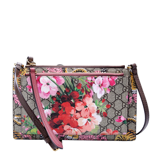 454111 GG Supreme Blooms/Bengal Double Zip Shoulder Bag Multicolor