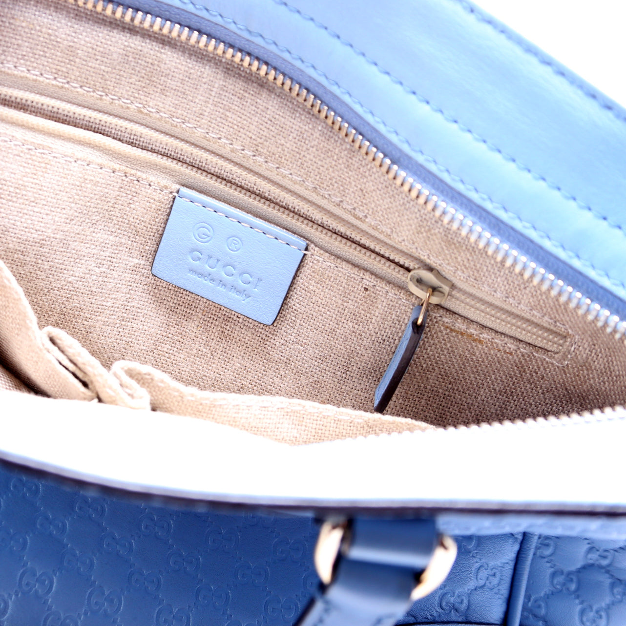 449241 Micro Guccissima Bree Small Tote Blue