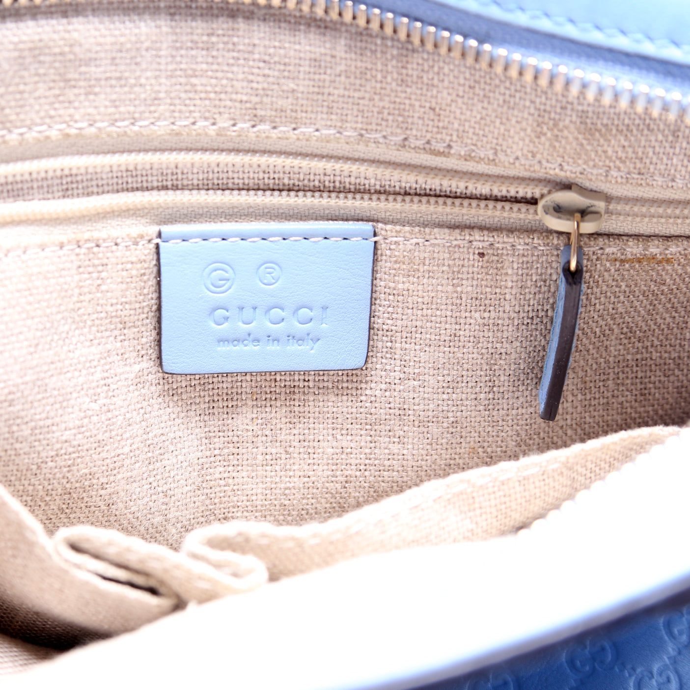 449241 Micro Guccissima Bree Small Tote Blue