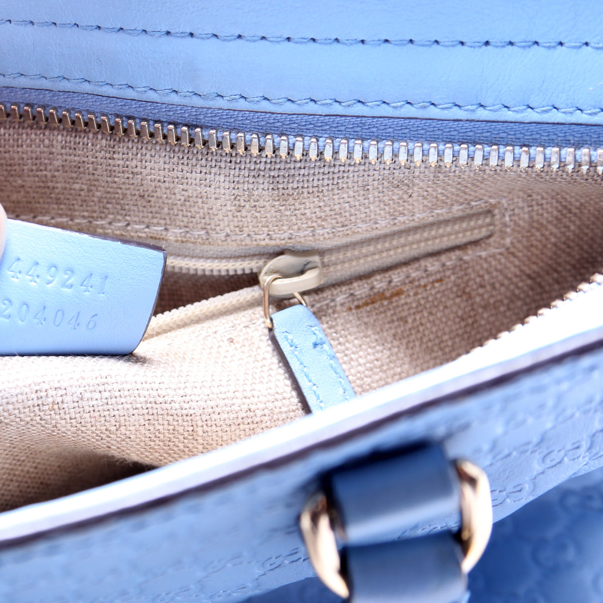 449241 Micro Guccissima Bree Small Tote Blue