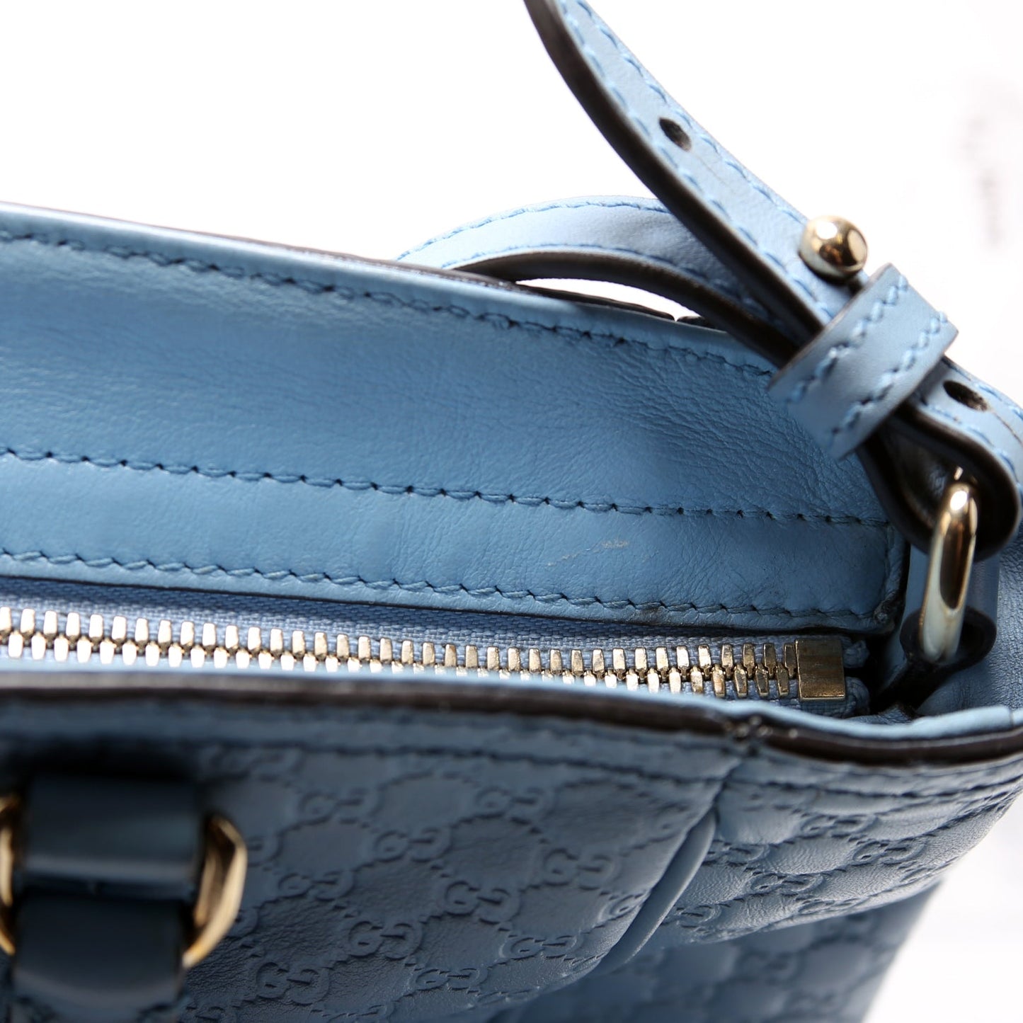 449241 Micro Guccissima Bree Small Tote Blue