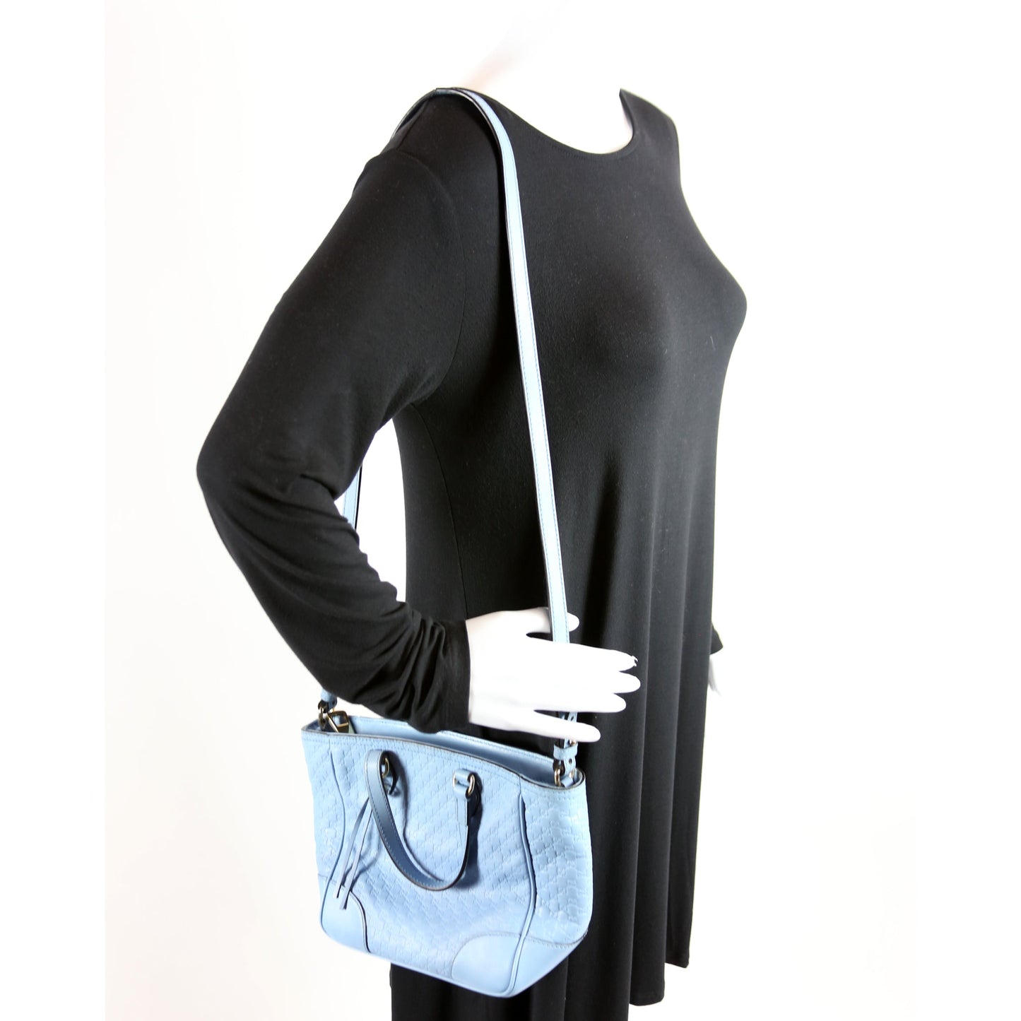 449241 Micro Guccissima Bree Small Tote Blue
