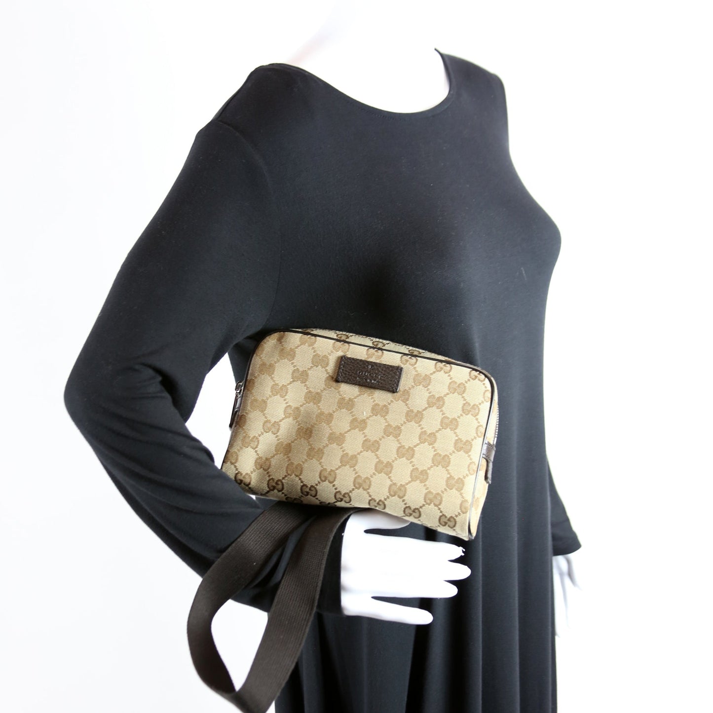 449174 GG Canvas Belt Bag Brown