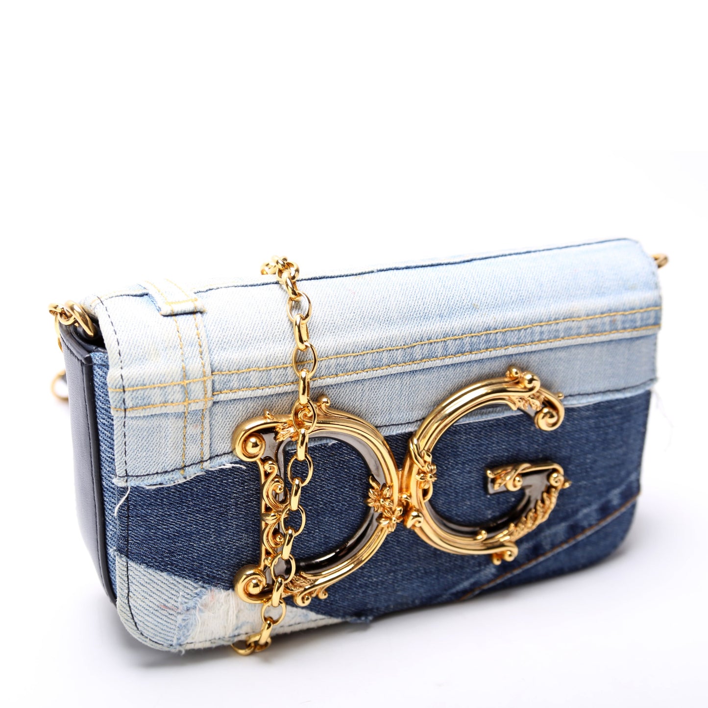 DG Girls Denim Small Crossbody Blue/Gold