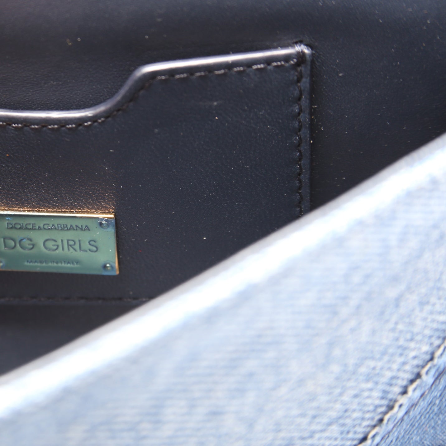 DG Girls Denim Small Crossbody Blue/Gold