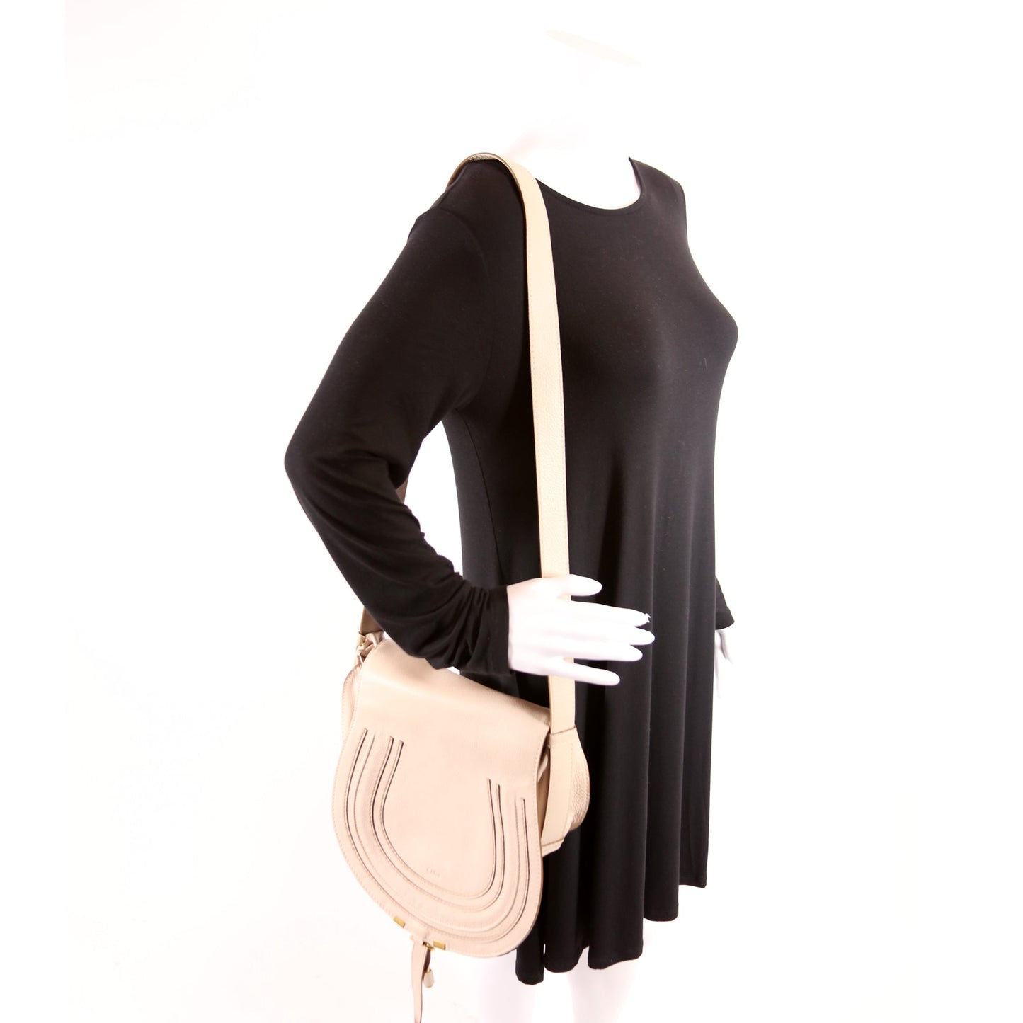 Marcie Saddle Bag Crossbody Medium Beige