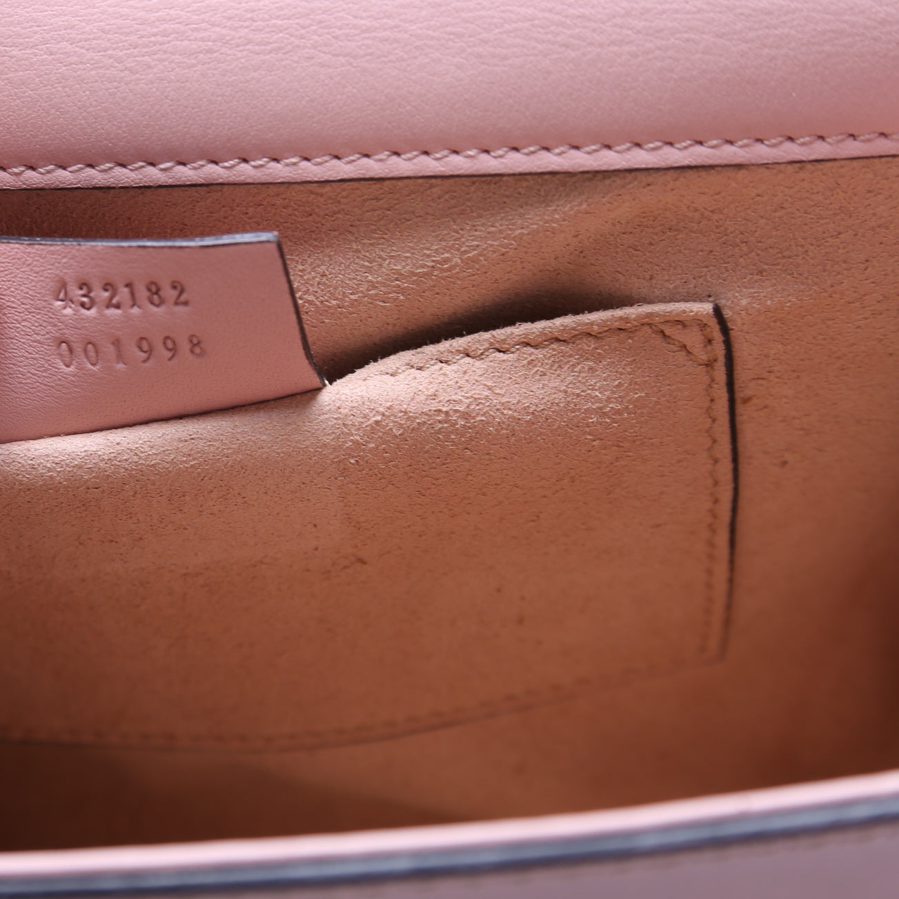 432182 Padlock Embroidered Star Leather Small Pink
