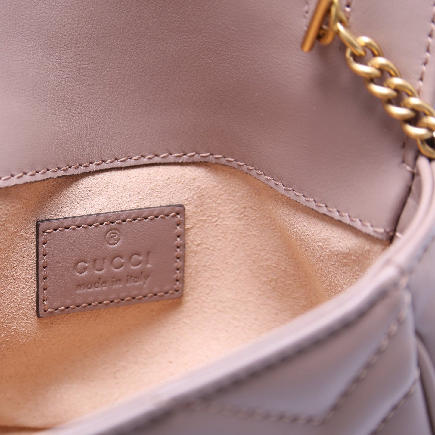 476433 Marmont Leather Super Mini Flap Tan