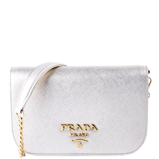 1BP013 Saffiano Lux Flap Crossbody Gold