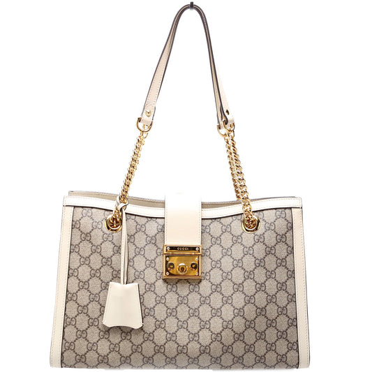 479197 Padlock GG Shoulder Medium White