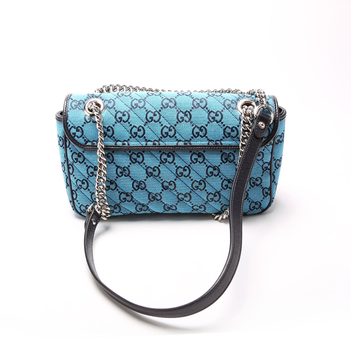 443497 Marmont GG Canvas Shoulder Small Flap Blue