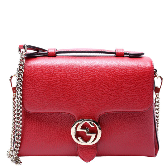 510302 Medium Interlocking Satchel Red