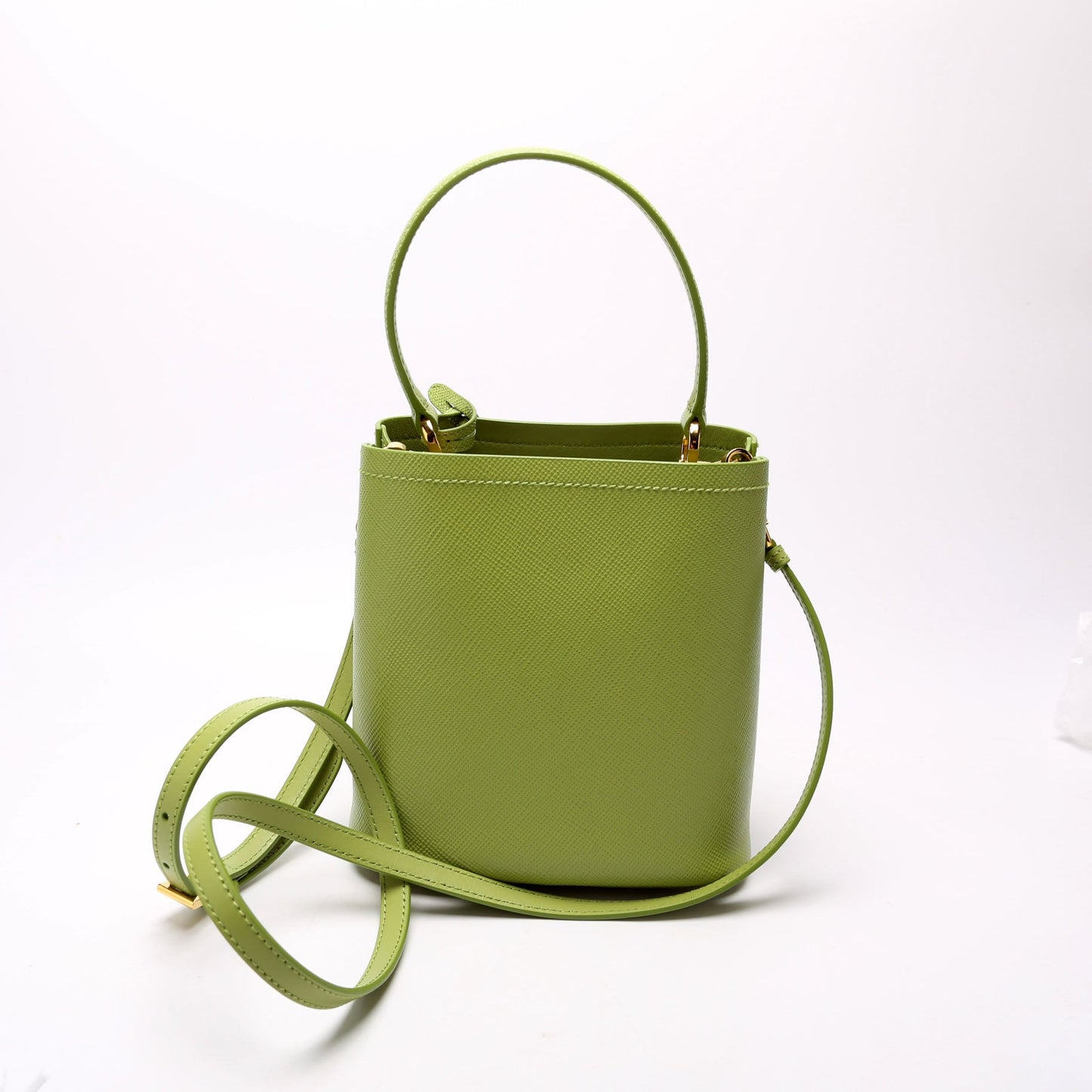 1BA217 Saffiano Cuir Small Panier Bag Green