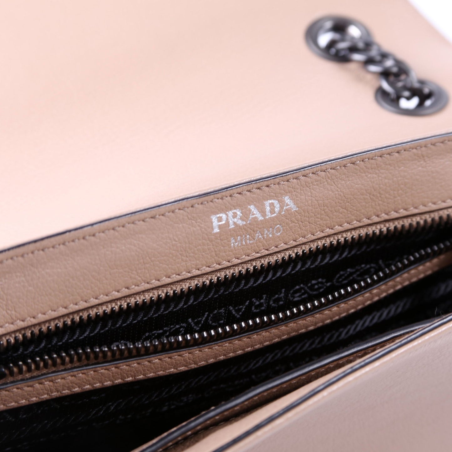 Glace Calfskin Studded Crossbody Tan