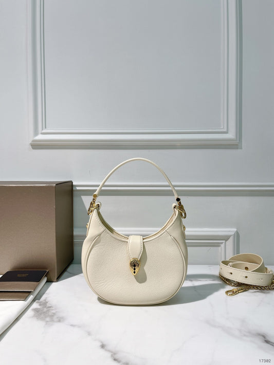 BVLGARI SERPENTI ELLIPSE CROSSBODY BAG, Ivory