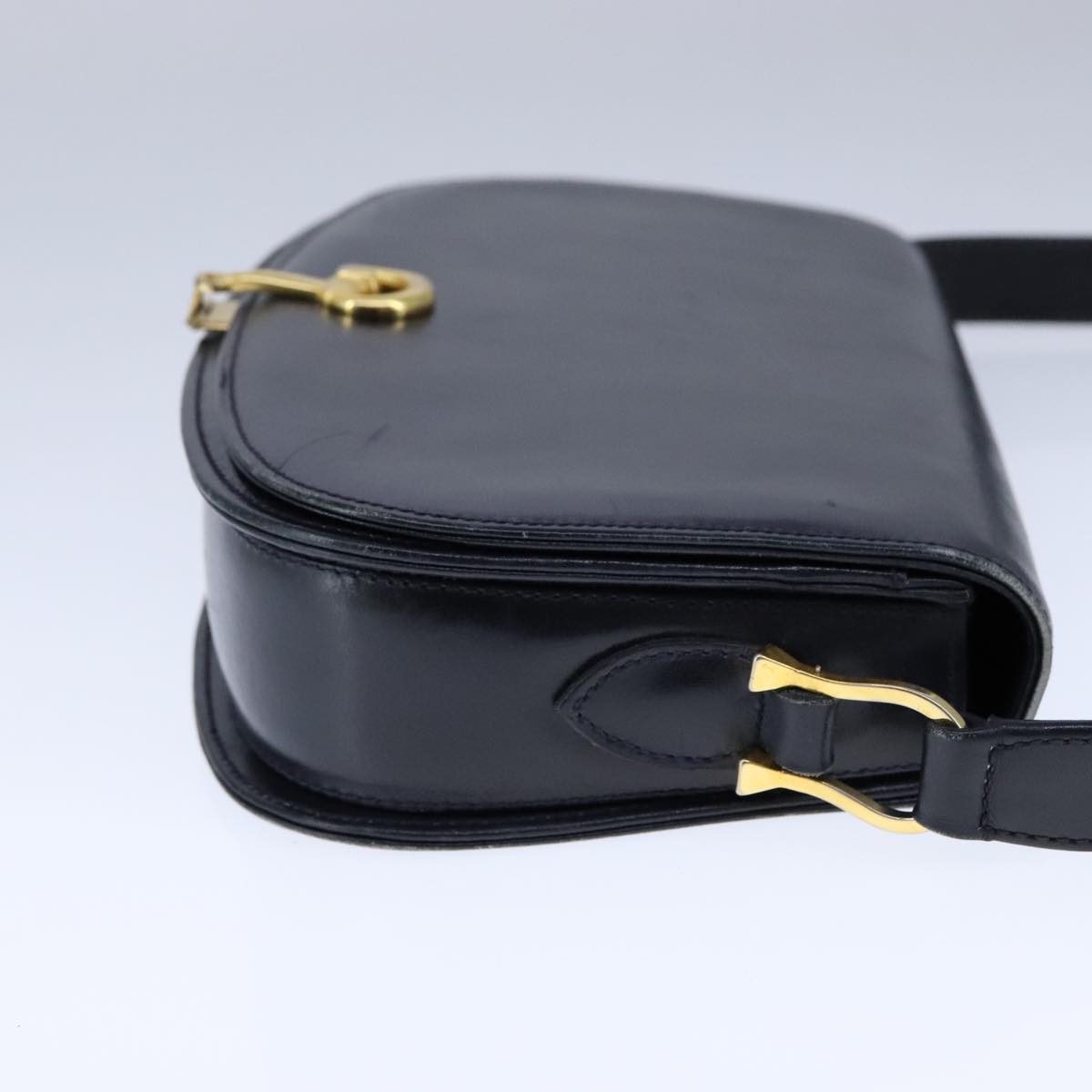 Gucci Horsebit Navy Leather Shoulder Bag
