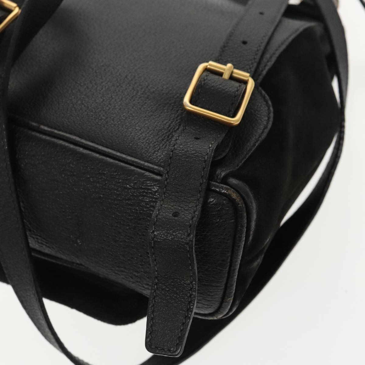 Gucci Bamboo Black Suede Backpack Bag