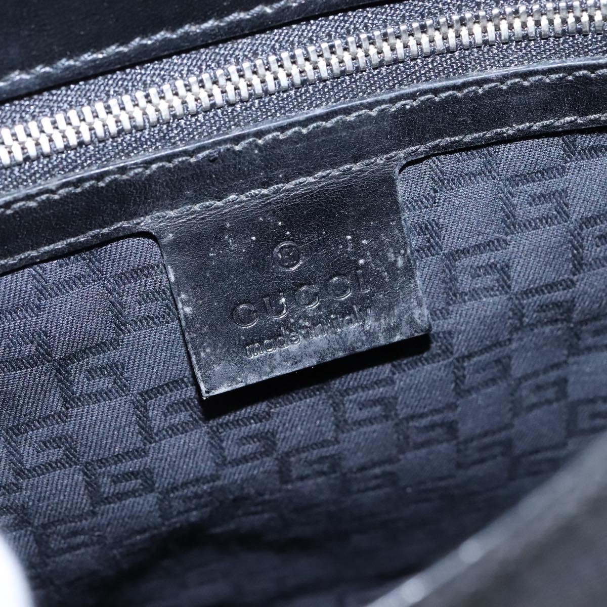 Gucci Interlocking G Black Canvas Shoulder Bag