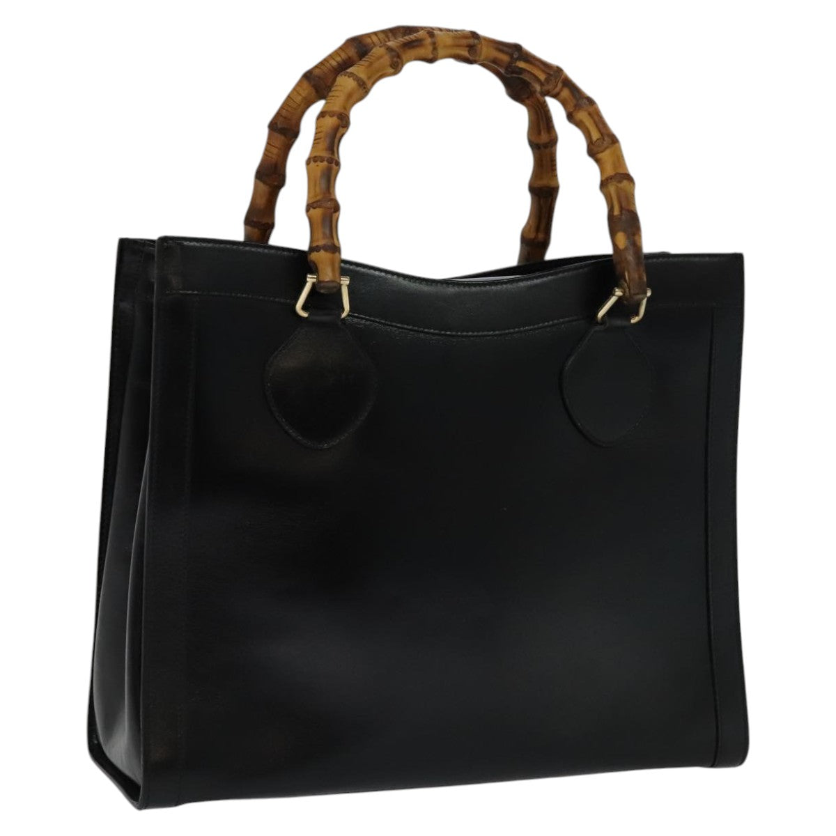 Gucci Bamboo Black Leather Handbag
