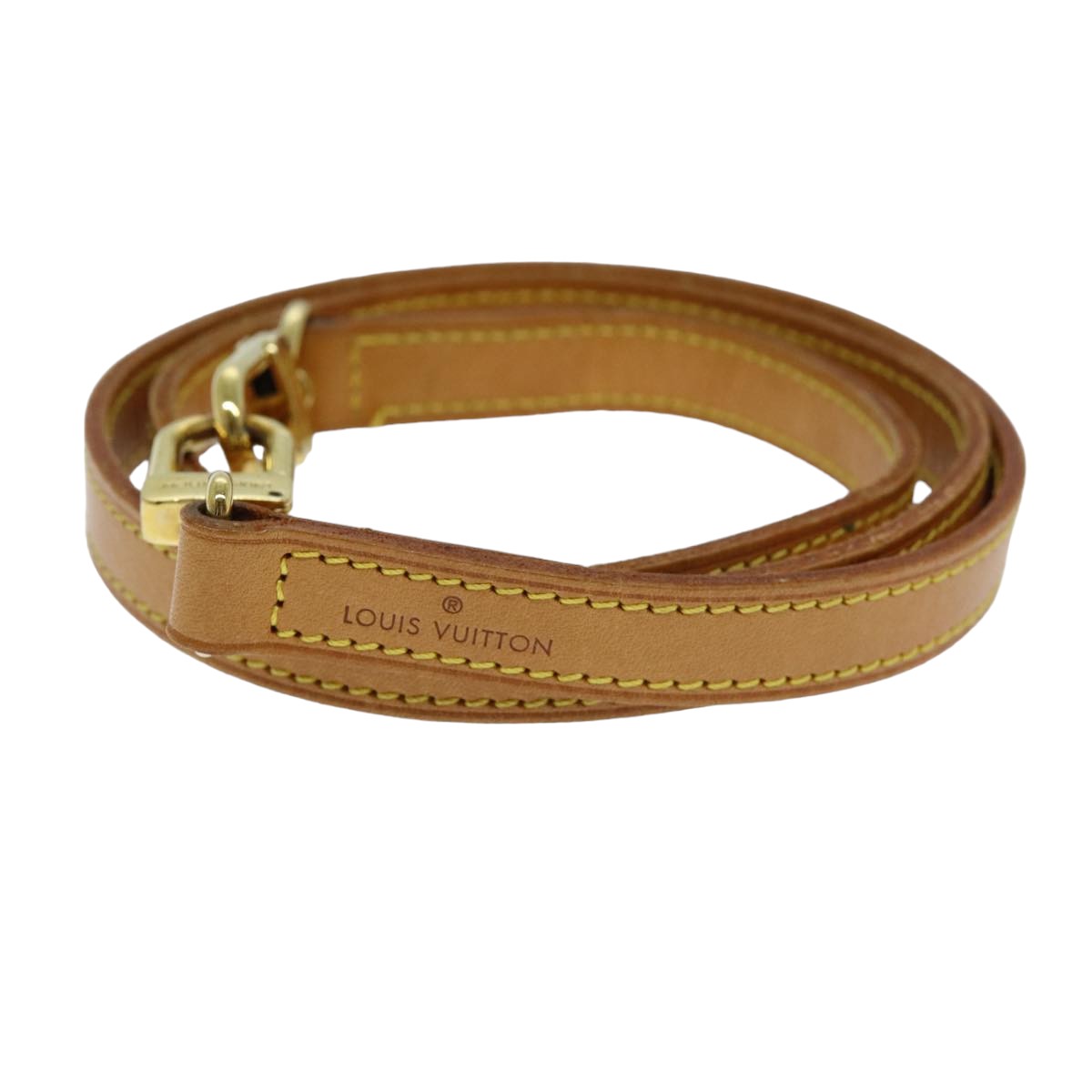Louis Vuitton Shoulder Strap Beige Leather Bag Jewelry ()