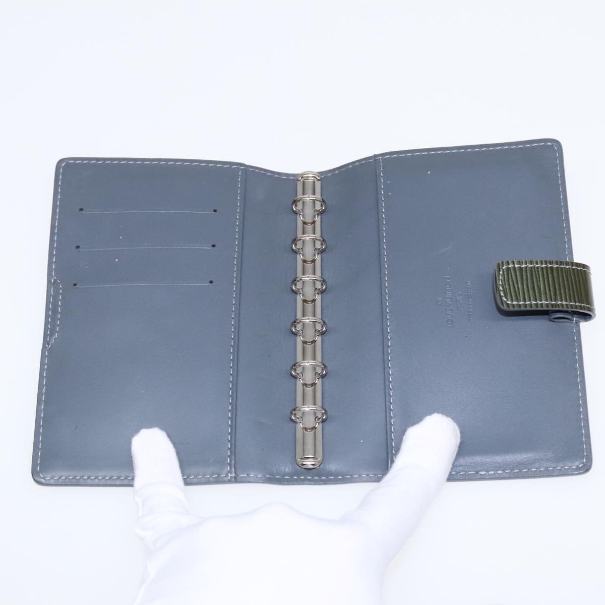 Louis Vuitton Agenda Cover Green Leather Wallet