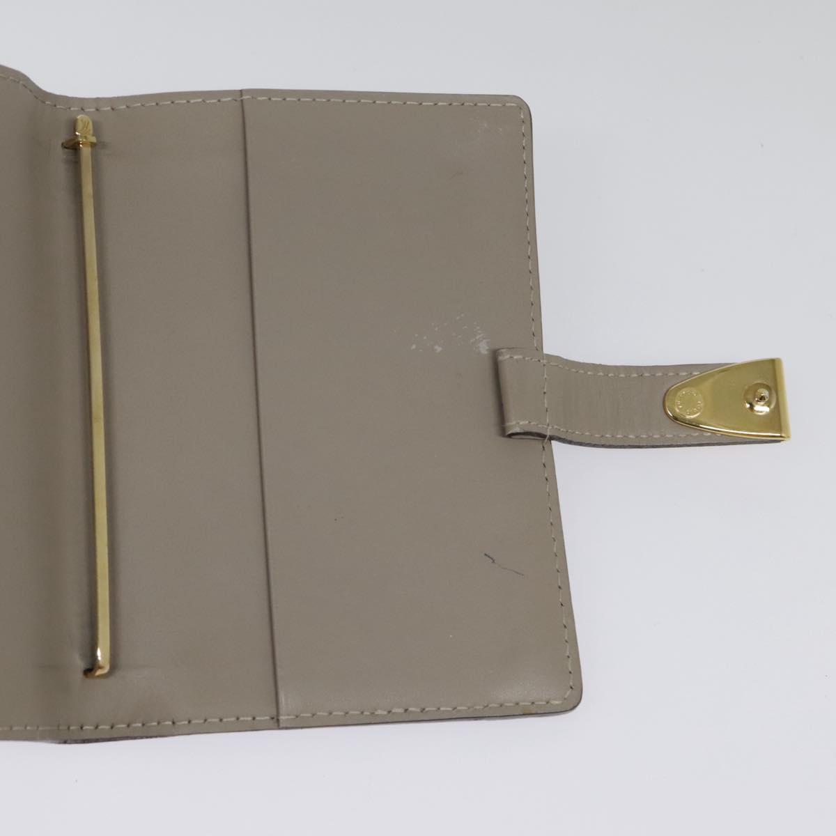 Louis Vuitton Agenda Cover Grey Leather Wallet
