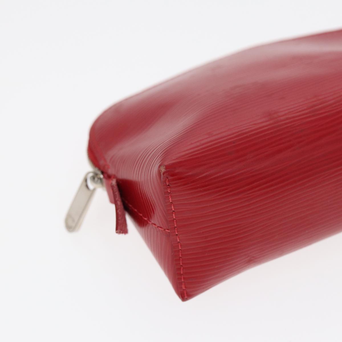 Louis Vuitton Cosmetic Pouch Red Leather Clutch Bag