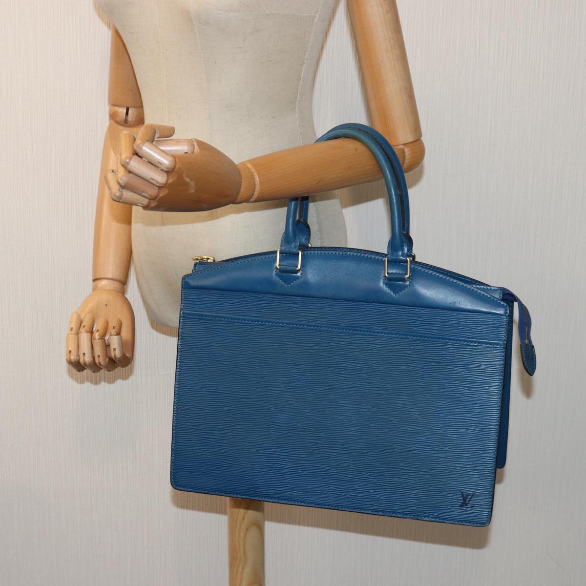 Louis Vuitton Riviera Blue Leather Handbag