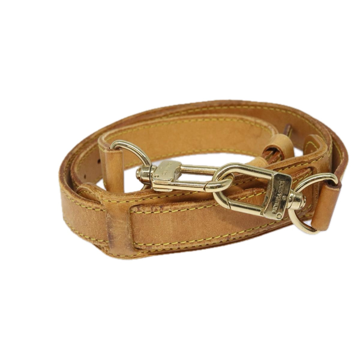Louis Vuitton Shoulder Strap Beige Leather Bag Jewelry