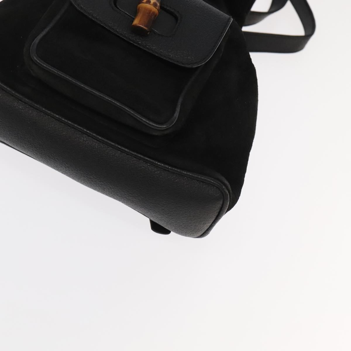 Gucci Bamboo Black Suede Backpack Bag