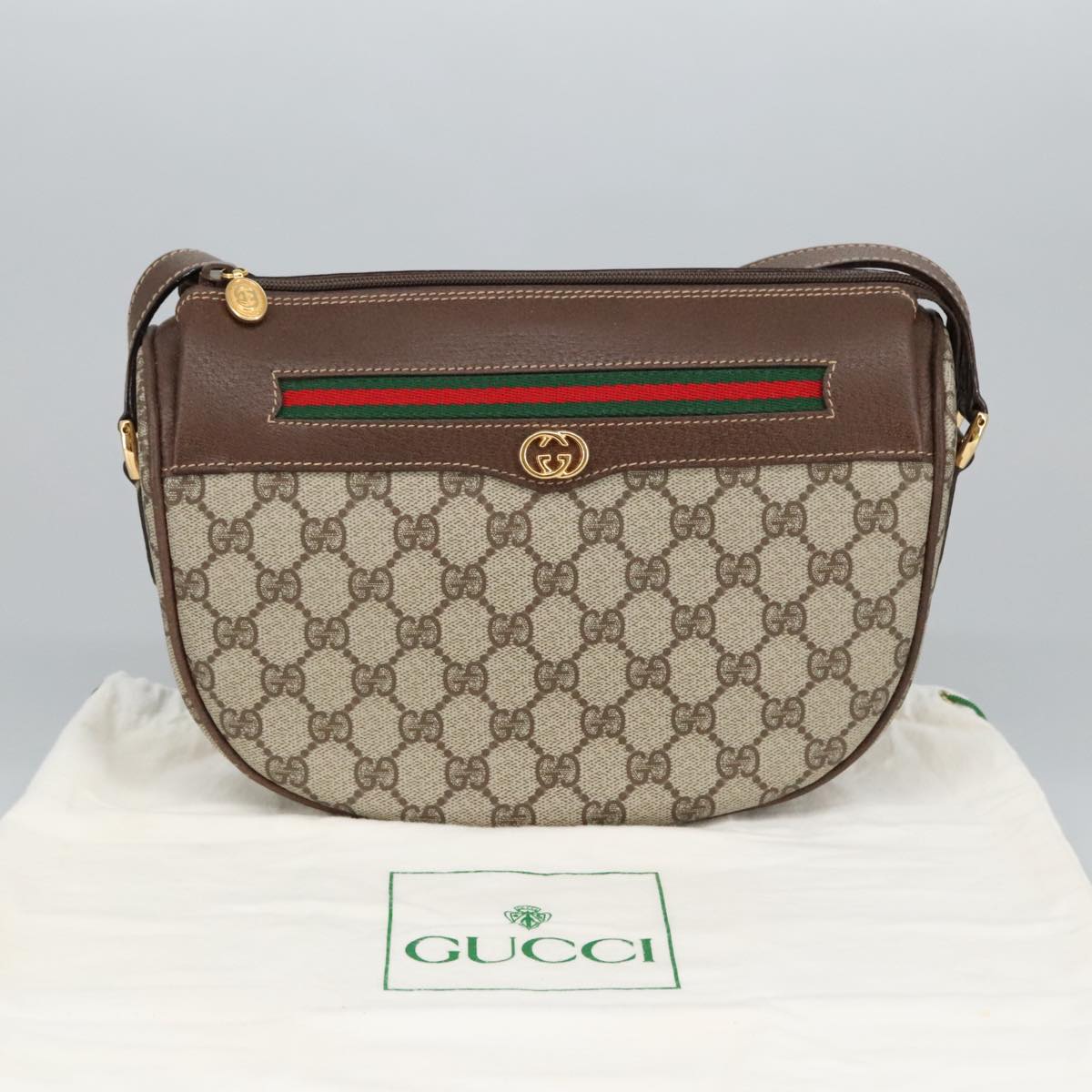Gucci Ophidia Beige Canvas Shoulder Bag