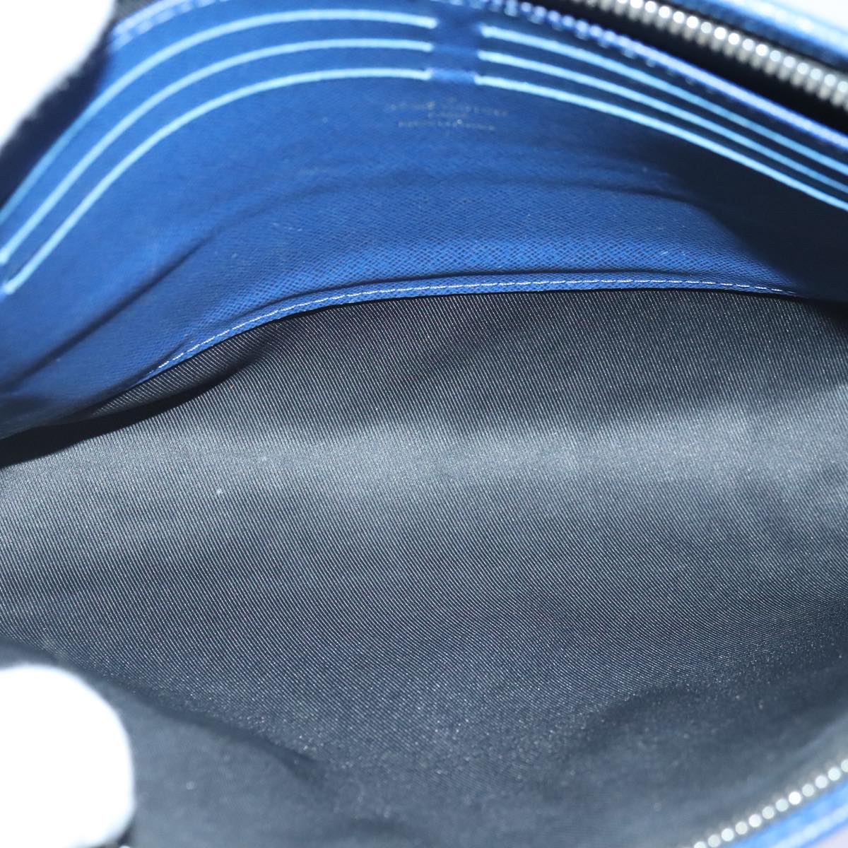 Louis Vuitton Pochette Voyage Blue Leather Clutch Bag