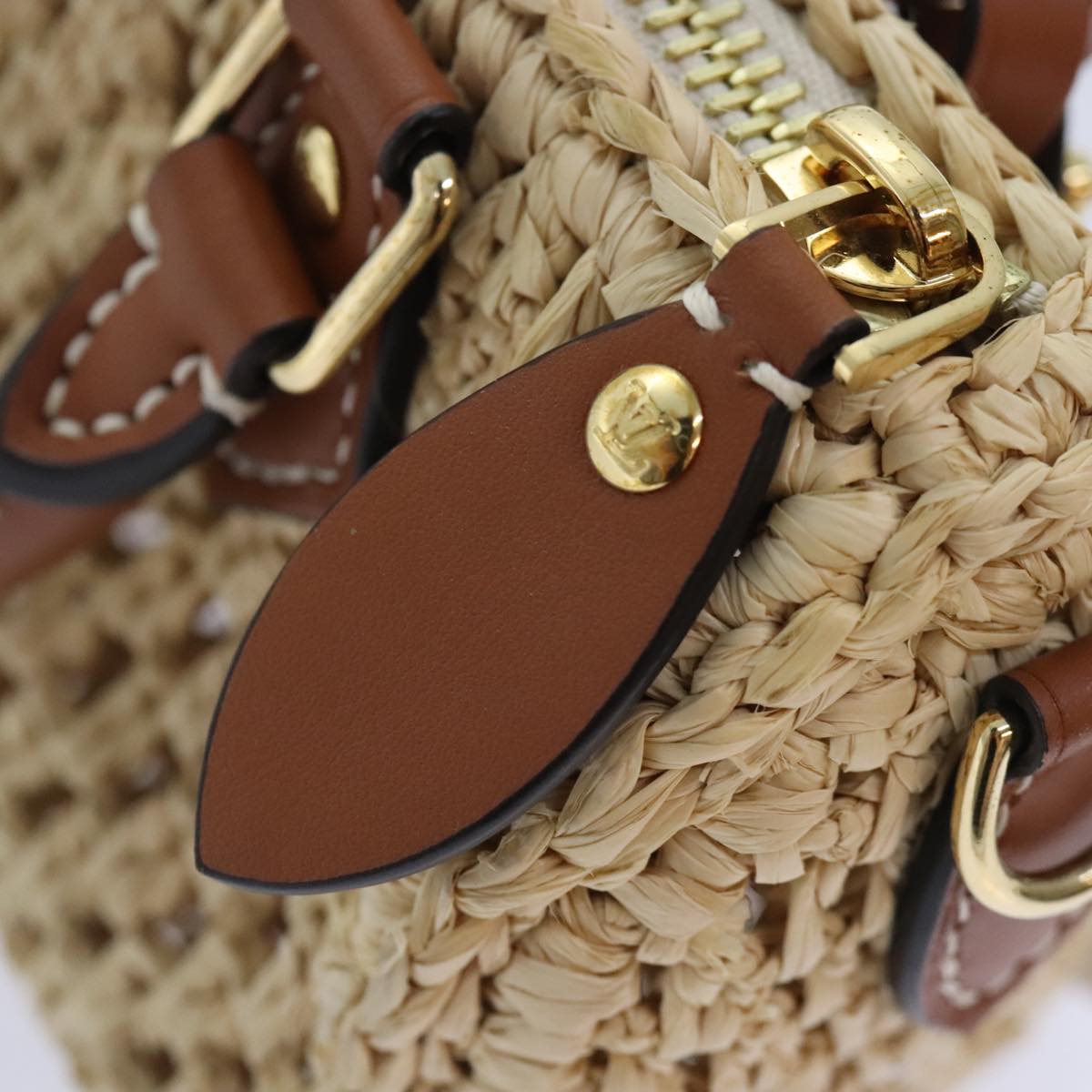 Louis Vuitton Nano Speedy Beige Synthetic Handbag