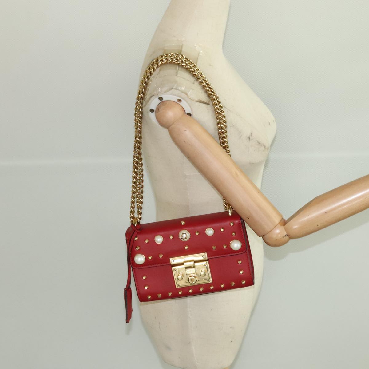 Gucci Padlock Red Leather Shoulder Bag