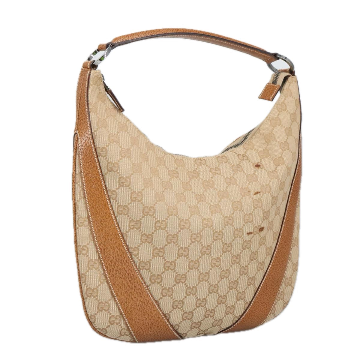 Gucci Hobo Beige Canvas Shoulder Bag