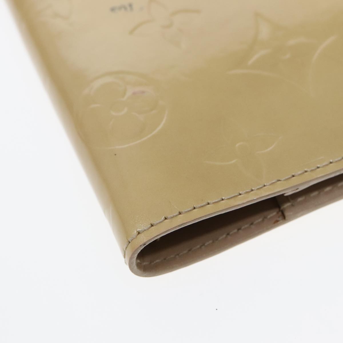 Louis Vuitton Agenda Pm Beige Patent Leather Wallet