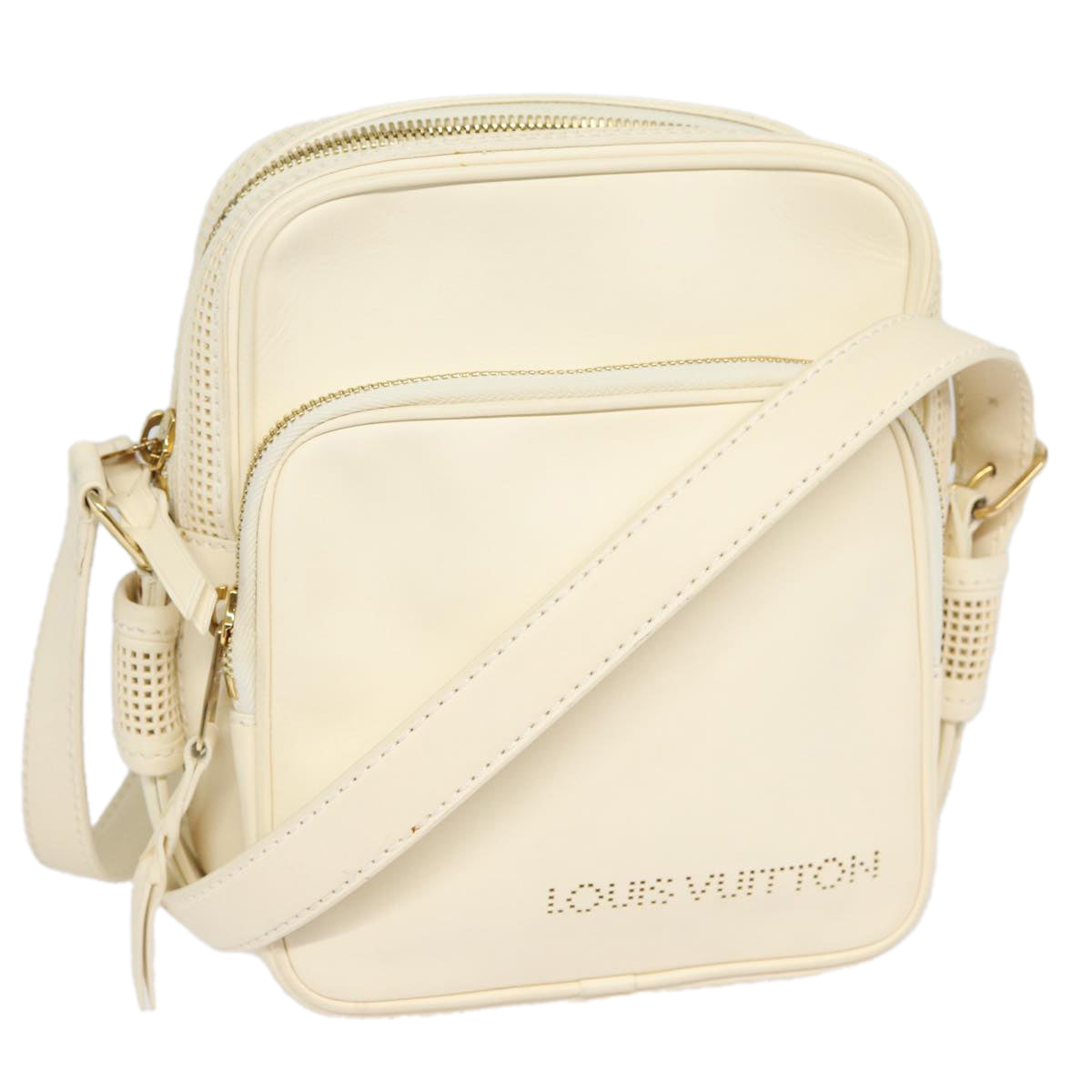 Louis Vuitton Bequia White Leather Shoulder Bag