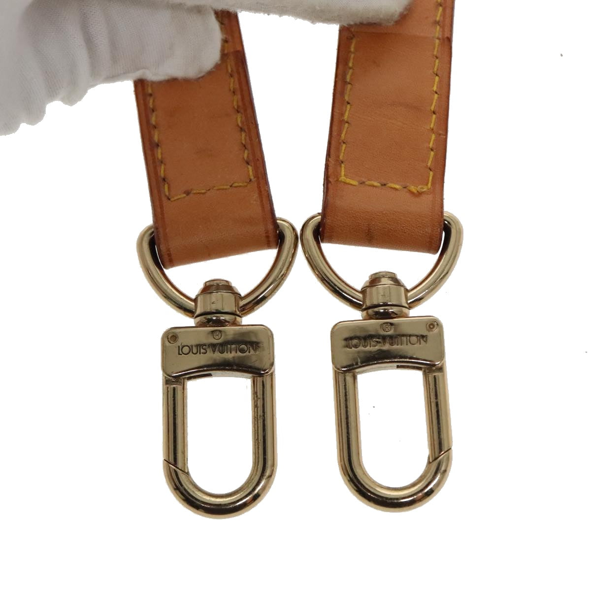 Louis Vuitton Shoulder Strap Beige Leather Bag Jewelry