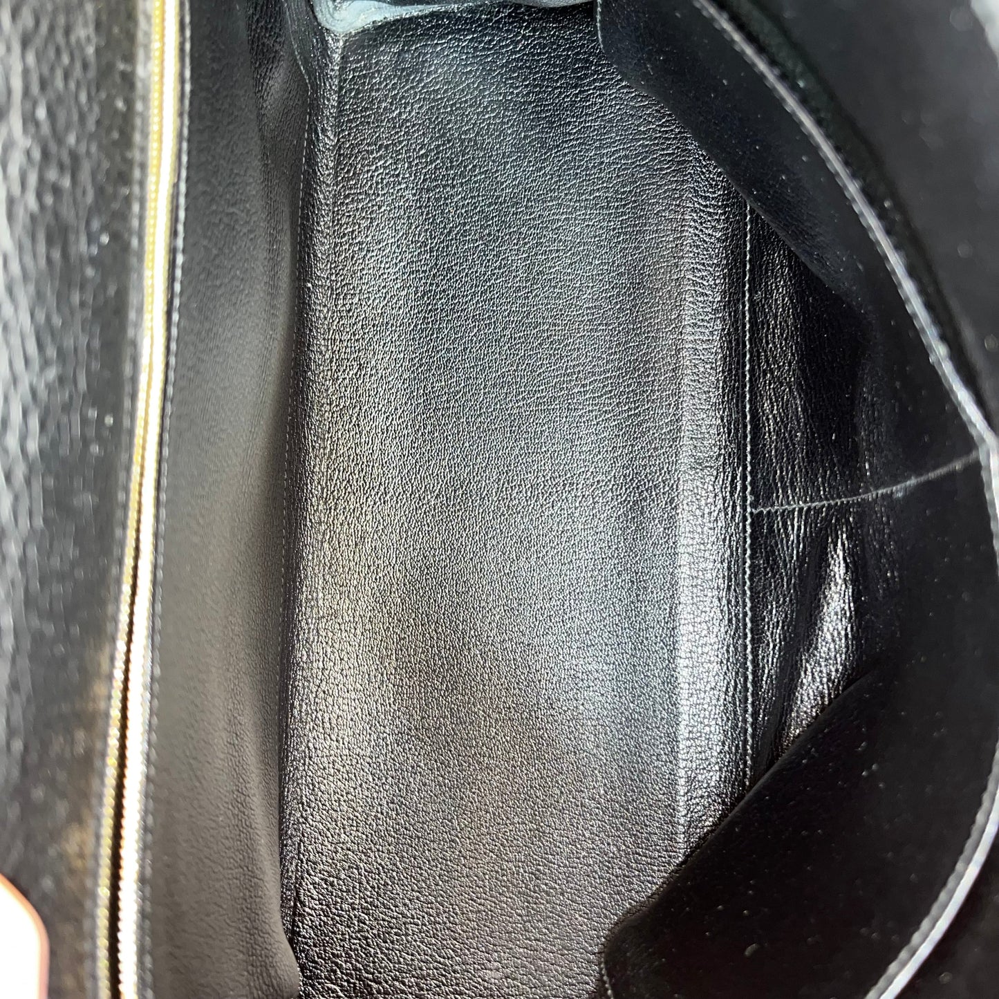 HERMES Kelly 35 Black Clemence Leather Satchel Bag