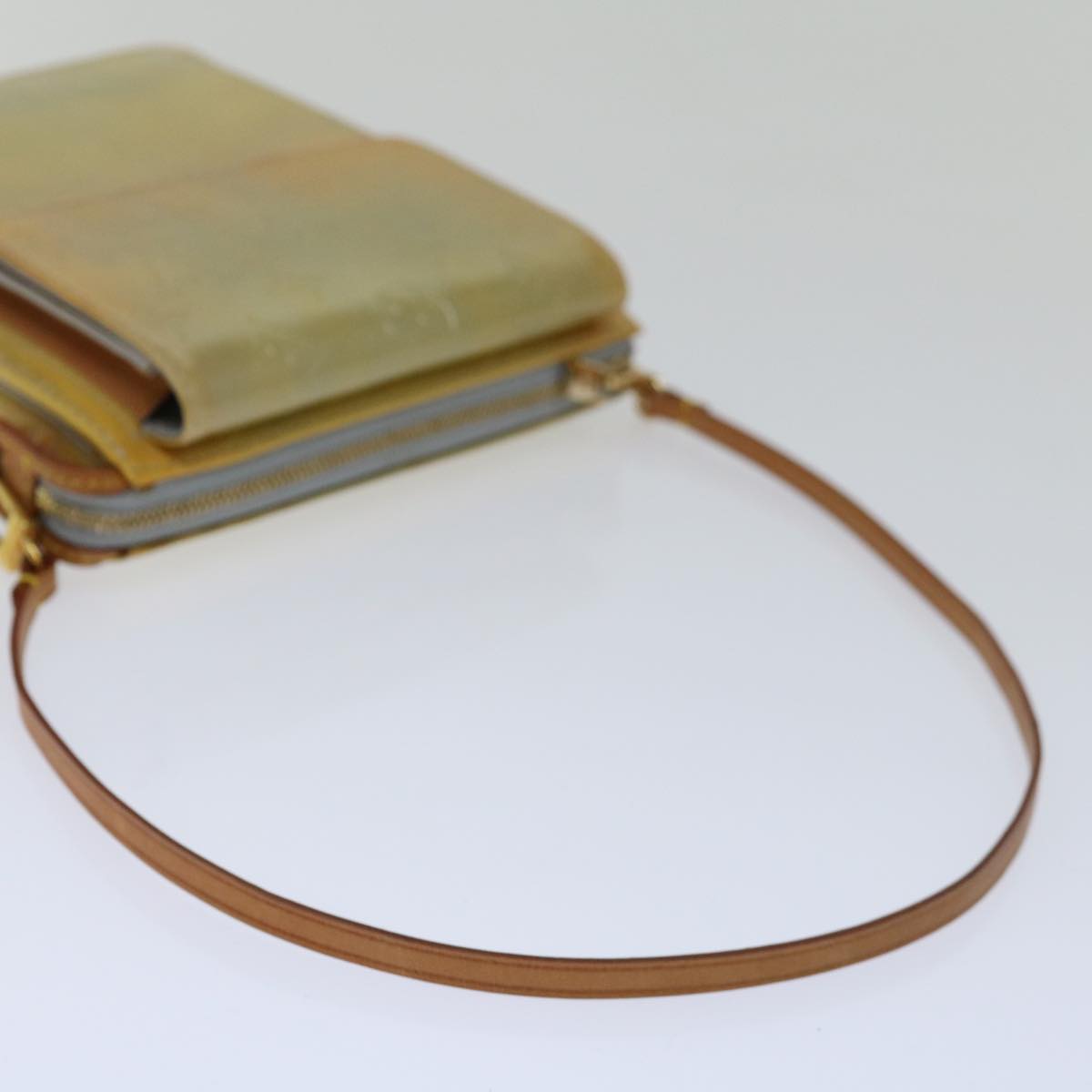 Louis Vuitton Mott Beige Patent Leather Clutch Bag