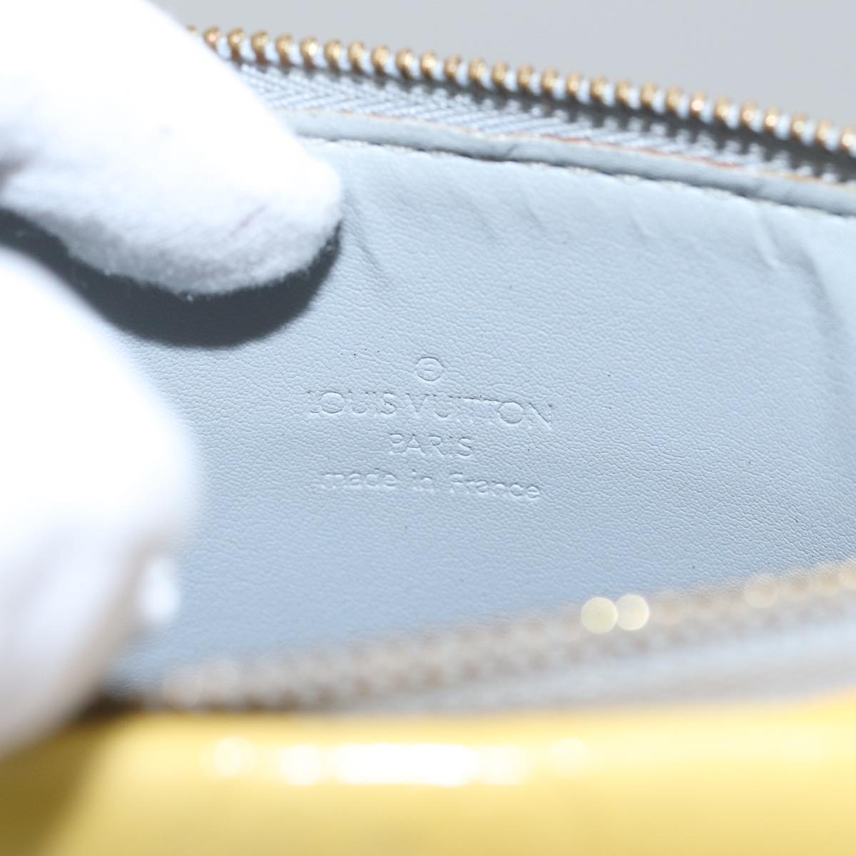 Louis Vuitton Mott Yellow Patent Leather Clutch Bag