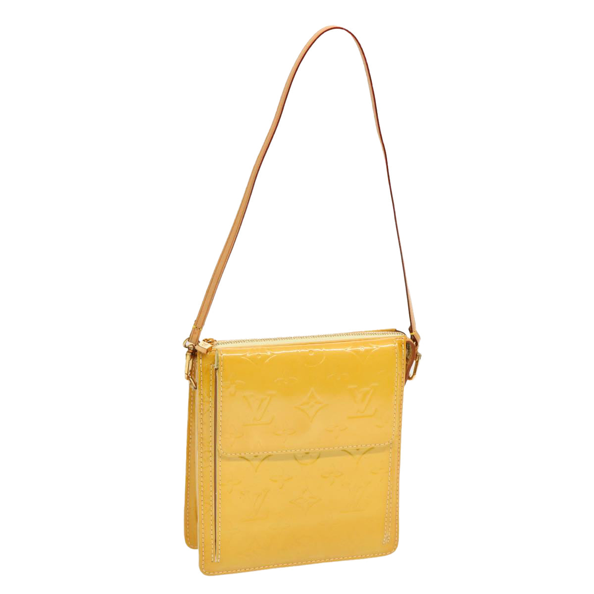 Louis Vuitton Mott Yellow Patent Leather Clutch Bag