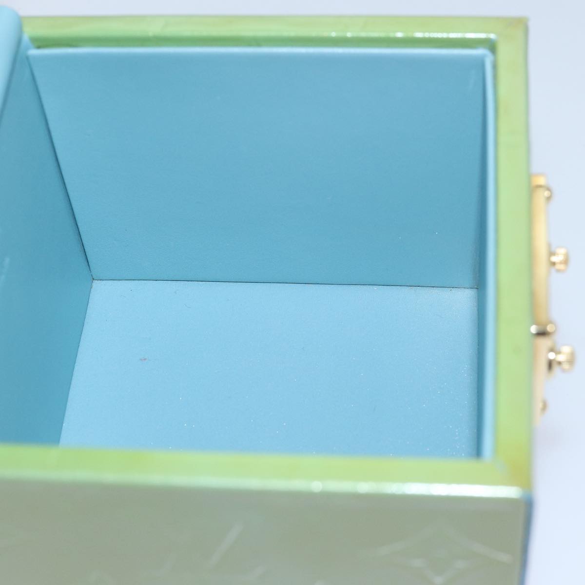 Louis Vuitton Bleecker Green Patent Leather Clutch Bag