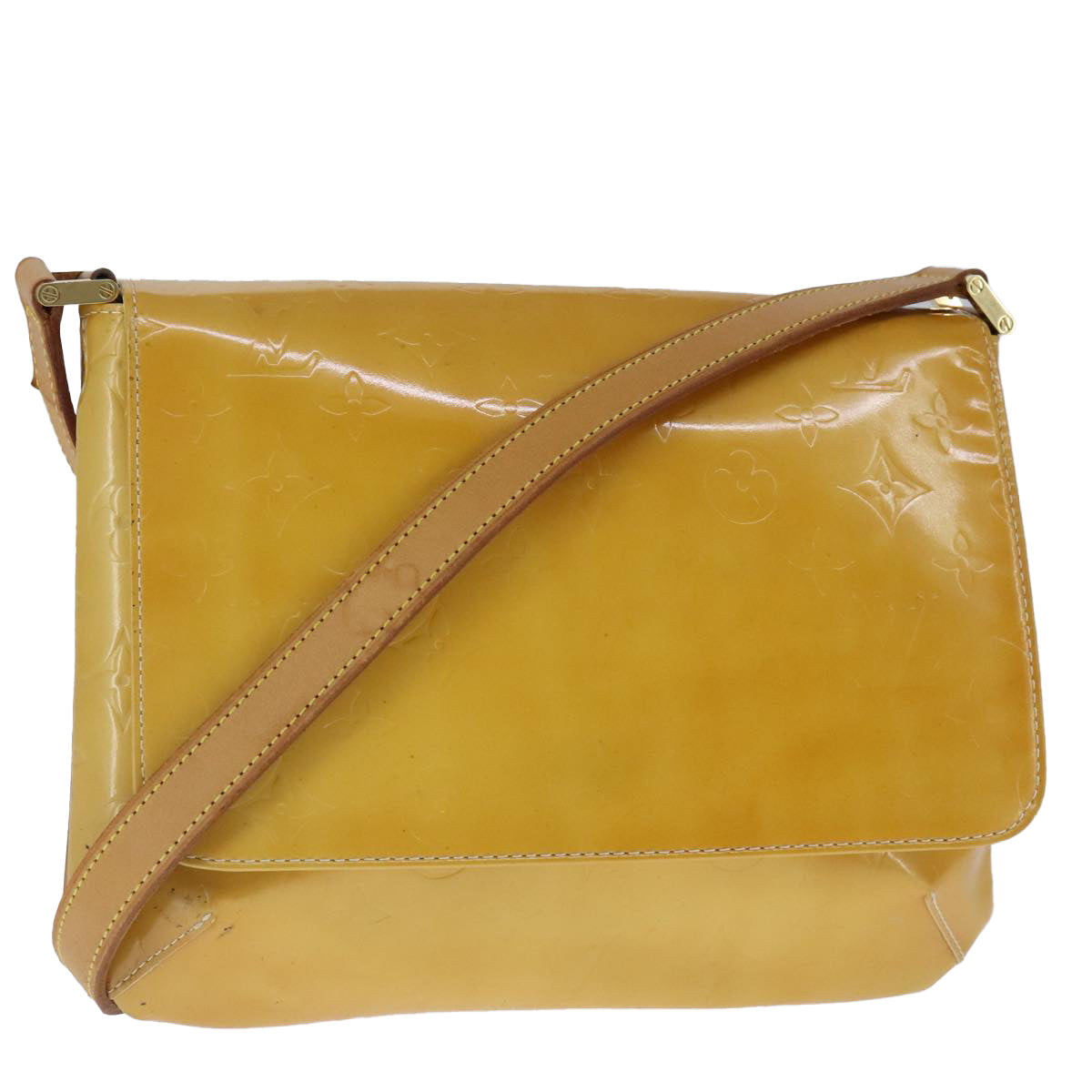 Louis Vuitton Thompson Street Beige Patent Leather Shoulder Bag