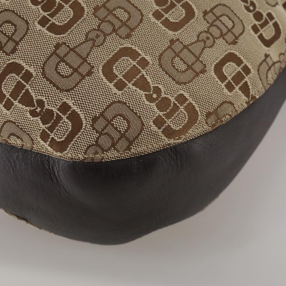 Gucci Horsebit Brown Canvas Handbag