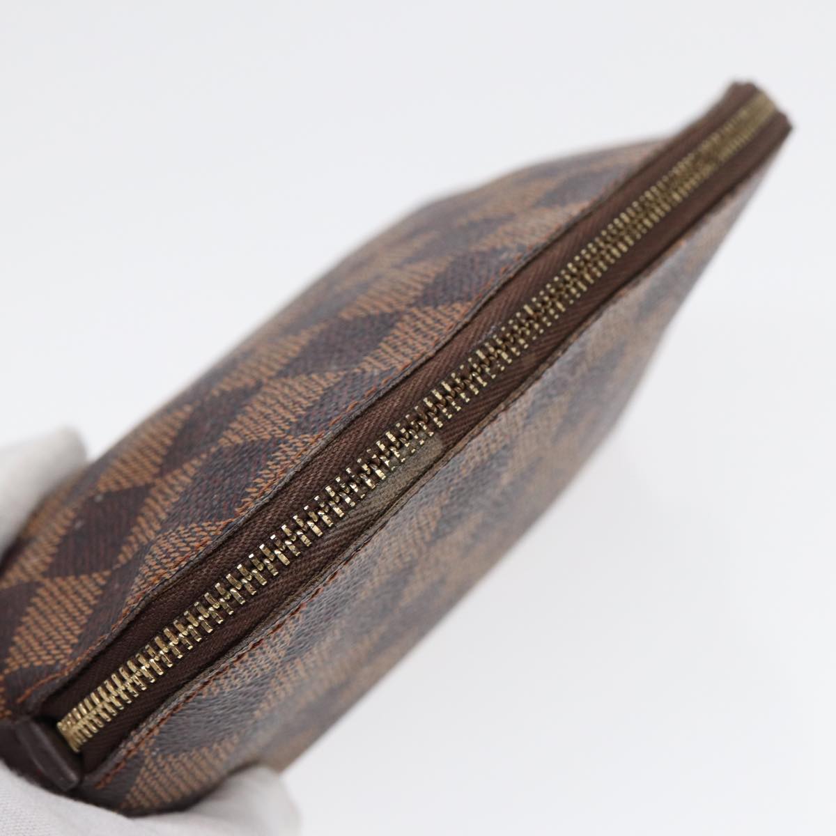 Louis Vuitton Trousse A Maquillage Brush Brown Canvas Clutch Bag
