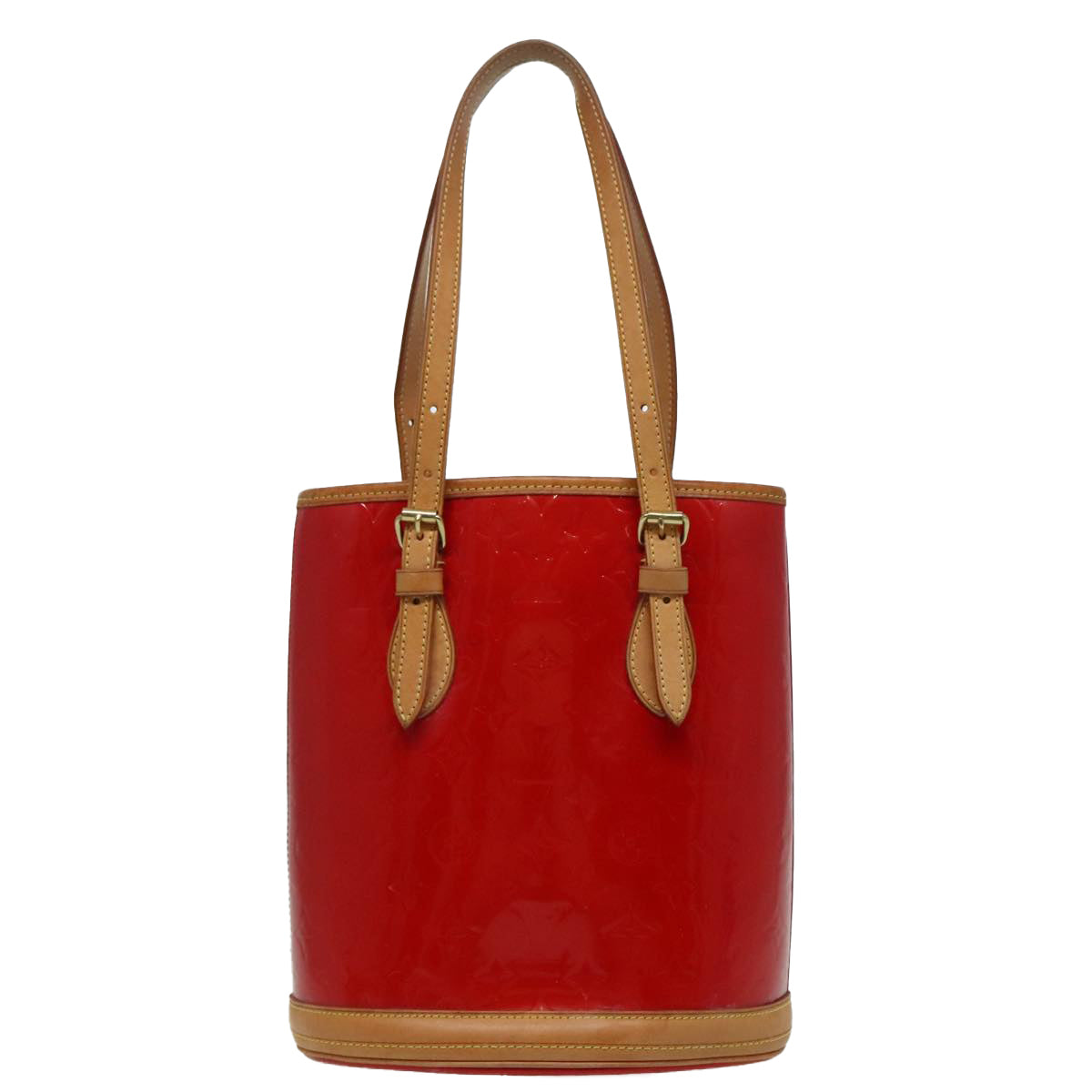 Louis Vuitton Bucket Red Patent Leather Tote Bag