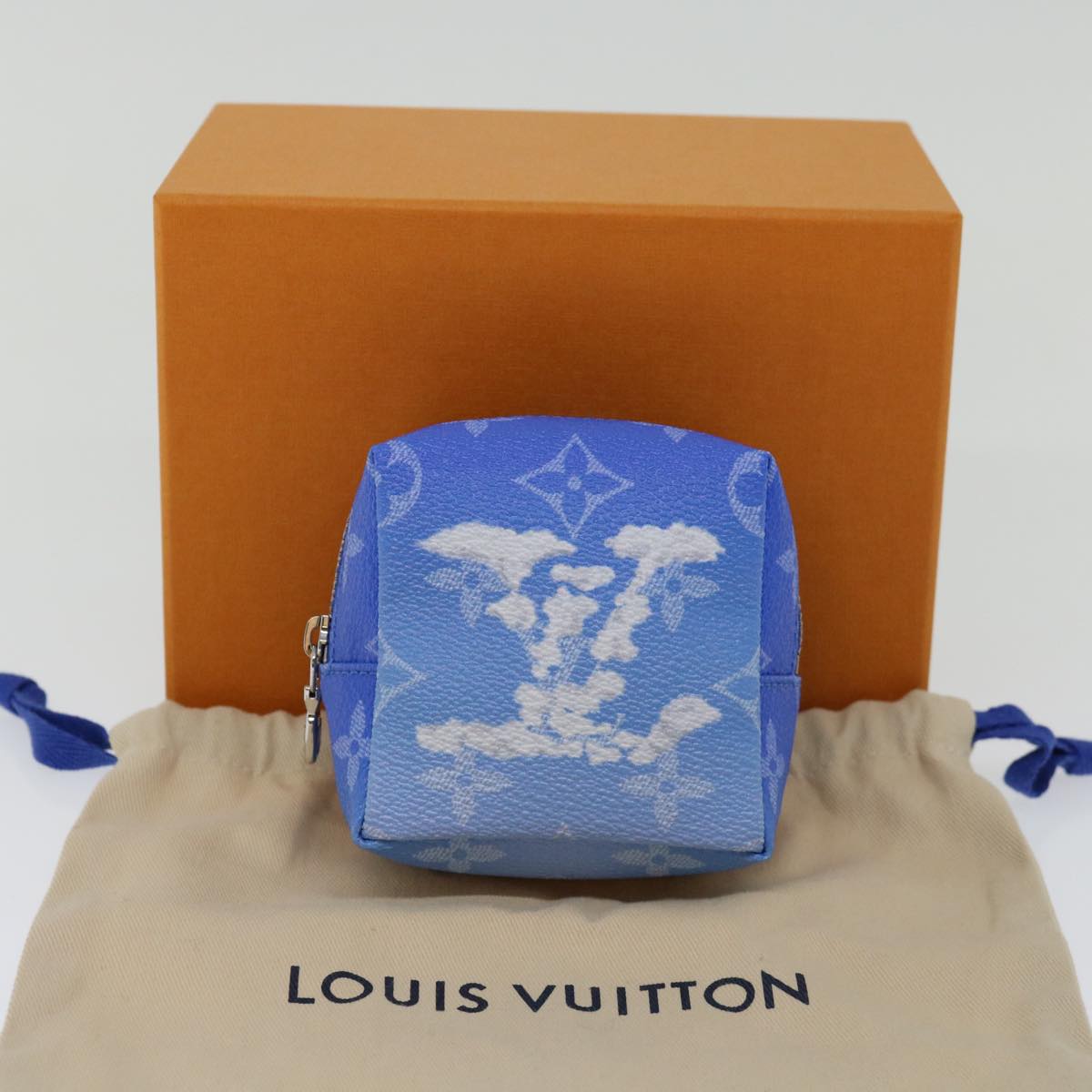 Louis Vuitton Blue Canvas Clutch Bag
