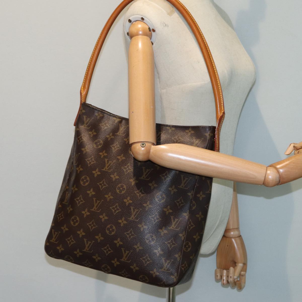 Louis Vuitton Looping Gm Brown Canvas Shoulder Bag